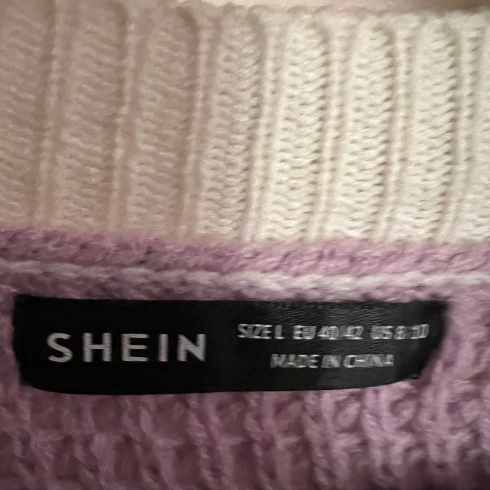purple cardigan with white detail from shein size m